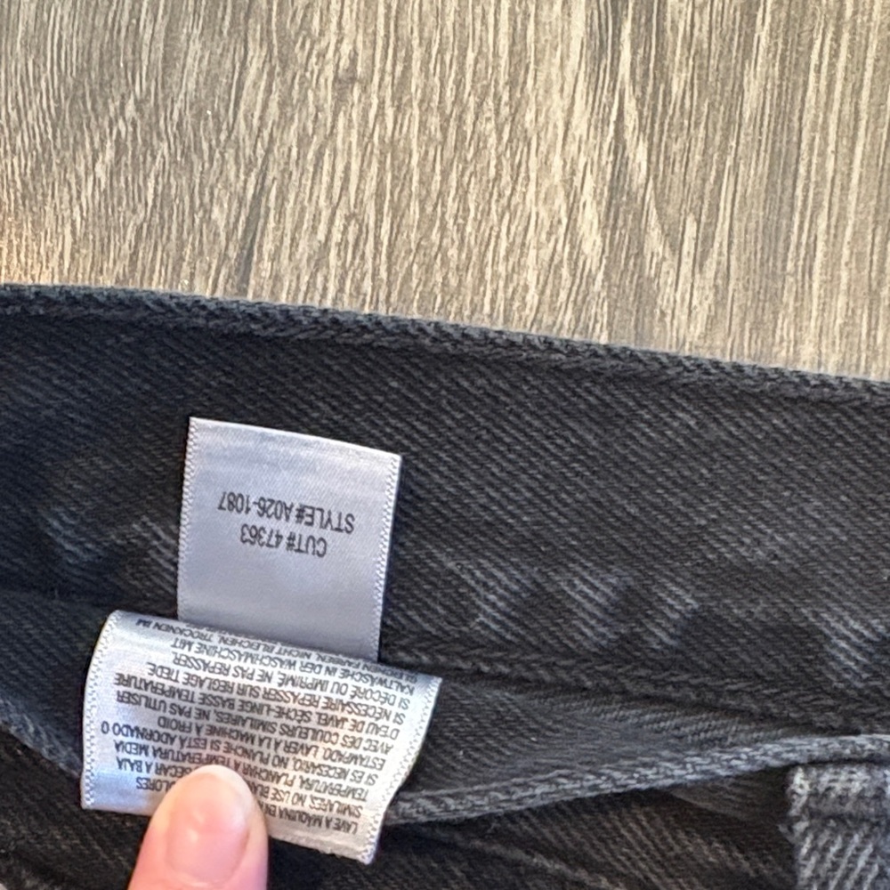 Agolde Midnight Black Denim Cutoff Shorts - Picture 3 of 5